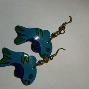 Wood Fish Earrings
